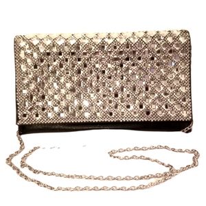 Rhinestone Gold Chainlink Clutch Handbag